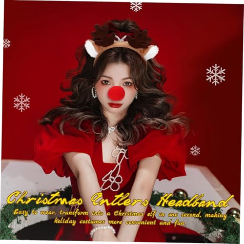 VALICLUD 2 Sets Weihnachts-rentiergeweih-stirnbänder Mit Nase – Geweih-haarreifen, kopfbedeckung Für Weihnachts- Und Feiertagspartys VALICLUD 2 Sets Weihnachts-rentiergeweih-stirnbänder Mit Nase – Geweih-haarreifen, kopfbedeckung Für Weihnachts- Und Feiertagspartys von VALICLUD