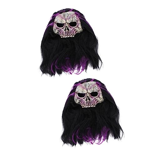 VALICLUD 2 Stck. Halloween Maske Gruselige Schädel Maske mit Haar für Erwachsene Langlebige Horrorverkleidung für Halloween Party und Kostümball VALICLUD 2 Stck. Halloween Maske Gruselige Schädel Maske mit Haar für Erwachsene Langlebige Horrorverkleidung für Halloween Party und Kostümball von VALICLUD