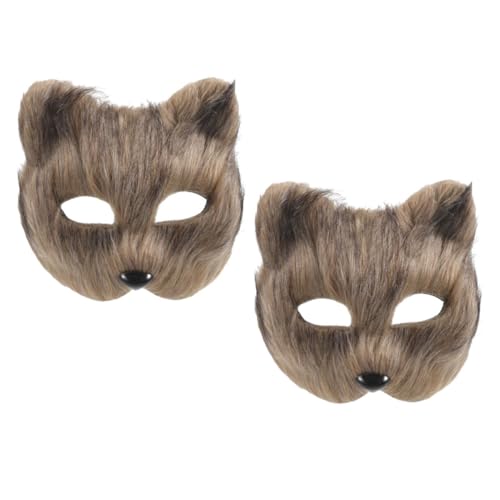 VALICLUD 2stücke Fuchsmaske Für Kostümparty Lustige Tiermaske Für Halloween Und Cosplay Tiermaske Und Einfach Zu Tragen von VALICLUD