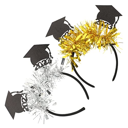 VALICLUD 2 Stück Arzthut Haarzubehör Bands Party Quaste Junggesellin Abschlussfeier Mini Bachelor Cap Stirnband Dekorative Haarbänder für Abschlusszeiten Graduierung Haarschmuck Filzstoff von VALICLUD