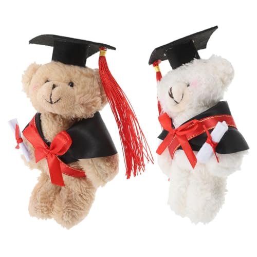 VALICLUD 2 Stück Dr. Bärenpuppe Party tragen Abschlussgeschenke Mini Kawaii Plüschbär Plüsch Tier für Feiern studienabschluss Abschluss-Stofftier Grad Bär PP Baumwolle von VALICLUD