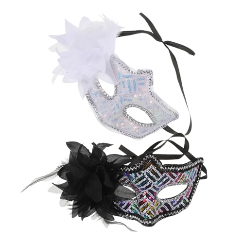 VALICLUD 2 Stück Halbgesichts-maskerade-masken für Frauen mit Funkelnden Pailletten und Seitlichem Blumen-design Leichte Party-masken für Hochzeit Halloween Karneval und Festliche Anlässe VALICLUD 2 Stück Halbgesichts-maskerade-masken für Frauen mit Funkelnden Pailletten und Seitlichem Blumen-design Leichte Party-masken für Hochzeit Halloween Karneval und Festliche Anlässe von VALICLUD