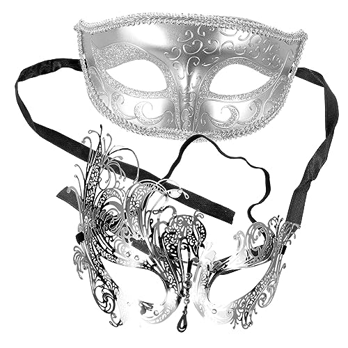 VALICLUD 2stücke Masquerade Maske Für Frauen Und Männer Glänzende Mit Strass Besetzte Metallmaske Für Karneval Halloween Und Kostümpartys Für Tanzveranstaltungen von VALICLUD