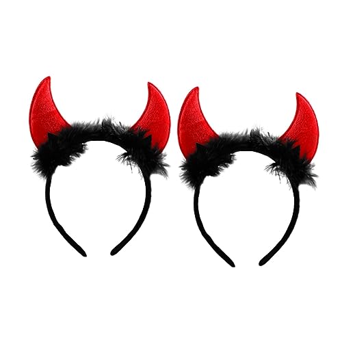 VALICLUD 2 Stück Halloween Haarreif Stilvolles Ox Horn Stirnband Bequemes Kopfschmuck für Erwachsene Halloween Kostüm Accessoire für Party Cosplay und Festtagsdekoration von VALICLUD