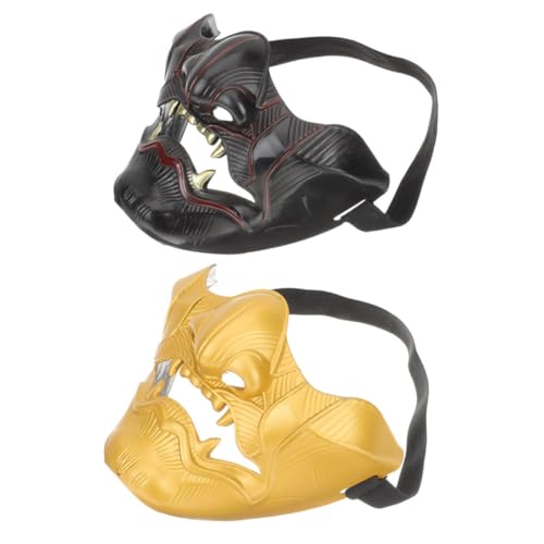 VALICLUD 2 Stück Halloween-maske Halloween-cosplay-maske Dekoratives Halloween Schnabel Grimassenkostüm Masken Teufelshälfte Schurke Maske Für Kostüm-cosplay Terminator present Black Plastik von VALICLUD