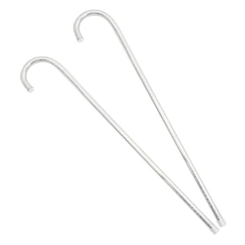 VALICLUD 2 Stück Jazz Tanzstock Silberfarben Cosplay Gehstock Zubehör für Bauchtanz Kostüm Halloween Party Bühnenauftritt von VALICLUD