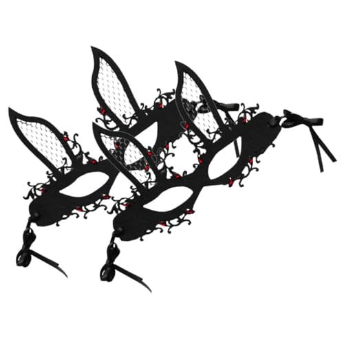 VALICLUD 2 Stück Karnevalsparty-kaninchenmaske, Einzigartige Halbe Gesichts-cosplay-maske, Halloween-hasenmaske von VALICLUD