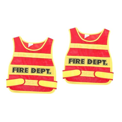 VALICLUD 2 Stück Kinderfeueruniform Feuerkinder Feuerwehrweste Kinderkostüme Feuerwehrkostüm Feuerwehrkostüm für Feuerwehrmannkostüm für Kleinkinder Stoff VALICLUD 2 Stück Kinderfeueruniform Feuerkinder Feuerwehrweste Kinderkostüme Feuerwehrkostüm Feuerwehrkostüm für Feuerwehrmannkostüm für Kleinkinder Stoff von VALICLUD