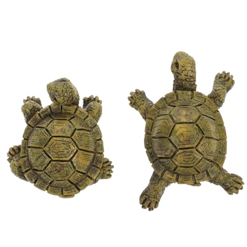 VALICLUD 2 Stücke Schildkrötenfigur aus Harz Realistische Simulation Kleine Schildkrötenstatue für Garten und Tischdekoration Tierische Ornament für Bonsai und Geschenkidee VALICLUD 2 Stücke Schildkrötenfigur aus Harz Realistische Simulation Kleine Schildkrötenstatue für Garten und Tischdekoration Tierische Ornament für Bonsai und Geschenkidee von VALICLUD