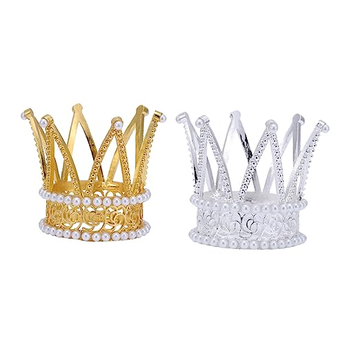 VALICLUD 2 Stück Kronenverzierung Hochzeit Mini Tiara Dusche Babykrone Dekorationen funkeln Zu kleine Diadem-Kuchendekoration Kuchendekoration mit silberner Krone Tiara für Legierung von VALICLUD