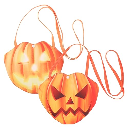 VALICLUD 2 Stück Kürbisbeutel Halloween Dekorationen Goodie-Bag Beutetaschen Cosplay-Kostümzubehör Süßigkeiten Verpackungstasche Geschenkverpackungsbeutel Tragetasche für Metall von VALICLUD