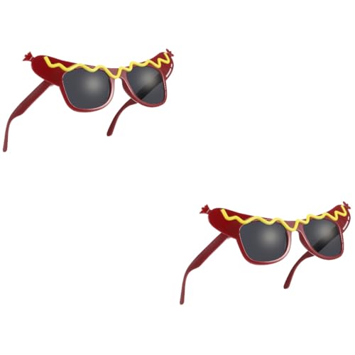 VALICLUD 2 Stück Lustige Hot Dog Brillen, Tanzparty Makeup Brillen, Mehrfarbige Eyewear für Maskenball Deko von VALICLUD