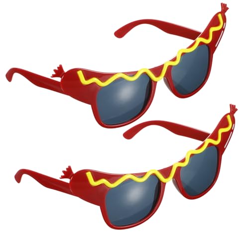 VALICLUD 2 Stück Lustige Hot Dog Partybrillen Leichte Auffällige Brille für Musik und Festdekoration für Geburtstagsfeiern Hochzeiten Gruppenspaß und Karneval von VALICLUD