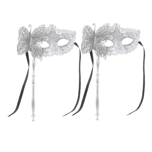 VALICLUD 2 Stück Maskerade Maske Maskerademaske Für Männer Und Frauen Frauenmaske Partymaske Für Frauen Maskerademaske Für Mädchen Tragbare Maskerademaske Karnevalsball Maske Silver Stoff von VALICLUD