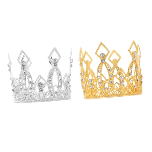 VALICLUD 2 Stück Mini Tiara Tortendeko mit Strass Leichte Tiara Cake Topper für Hochzeit Party Prinzessinnen Tortenornament in Gold und Silber VALICLUD 2 Stück Mini Tiara Tortendeko mit Strass Leichte Tiara Cake Topper für Hochzeit Party Prinzessinnen Tortenornament in Gold und Silber von VALICLUD