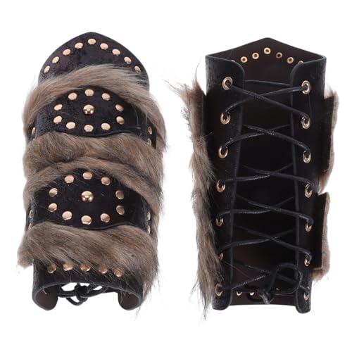 VALICLUD 2 Stück Mittelalterliche aus Robustem Kunstleder Verstellbare Renaissance Armschützer für Herren und Damen Authentisches Cosplay-zubehör für Halloween und Historische Kostüme von VALICLUD