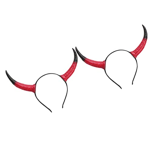 VALICLUD 2 Stück Ox Horn Headband Damen Halloween Stirnband mit Kreativem Teufelshorn Design Modisches Party Haarband für Frauen Auffälliger Kopfschmuck für Karneval und Festival VALICLUD 2 Stück Ox Horn Headband Damen Halloween Stirnband mit Kreativem Teufelshorn Design Modisches Party Haarband für Frauen Auffälliger Kopfschmuck für Karneval und Festival von VALICLUD