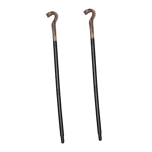 VALICLUD 2 Stück Party-Make-up-Requisiten Gehen Gehhilfe Kostüm Spazierstock Teufelsstock Schlangenstab Kostüm Teufelsstöcke Silbernes Stick-kostüm Komisches Zeug Plastik von VALICLUD