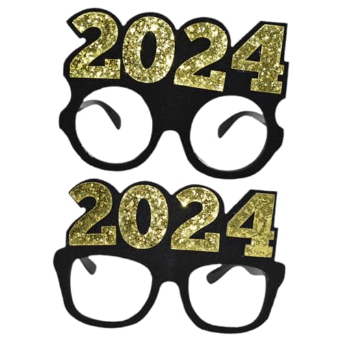 VALICLUD 2 Stück Partybrillen Lustige Cosplay Brillen in Quadratischer und Runder Form Leichte Partybrillen für Silvester Karneval und Fasching Unisex Angenehmer Sitz von VALICLUD