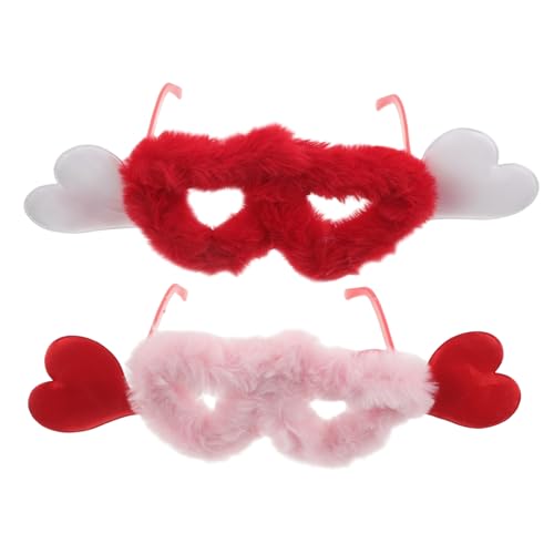 VALICLUD 2 Stück Plüsch Herz Sonnenbrillen Weiche Samtige Stoffbrillen Lustige Punk Brillen für Party Valentinstag Kostüm Cosplay Damen Trendige Neuheit Brillen VALICLUD 2 Stück Plüsch Herz Sonnenbrillen Weiche Samtige Stoffbrillen Lustige Punk Brillen für Party Valentinstag Kostüm Cosplay Damen Trendige Neuheit Brillen von VALICLUD