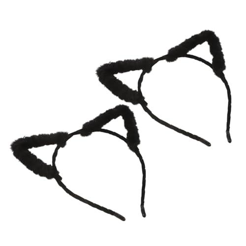 VALICLUD 2 Stück Plüsch Katzenohren Haarreif Schwarze Süße Tierohren Stirnband Warm Bequem für Damen Mädchen Stil Party Cosplay Herbst Winter Accessoire VALICLUD 2 Stück Plüsch Katzenohren Haarreif Schwarze Süße Tierohren Stirnband Warm Bequem für Damen Mädchen Stil Party Cosplay Herbst Winter Accessoire von VALICLUD