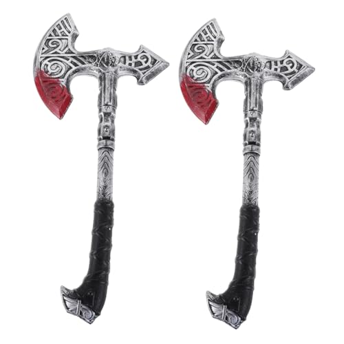 VALICLUD 2 Stück Realistische Axt Requisite aus Kunststoff Detailgetreues Mittelalter Kostüm Zubehör Leichte Party Deko für Cosplay Ritter Prähistorisch Vielseitig Einsetzbar VALICLUD 2 Stück Realistische Axt Requisite aus Kunststoff Detailgetreues Mittelalter Kostüm Zubehör Leichte Party Deko für Cosplay Ritter Prähistorisch Vielseitig Einsetzbar von VALICLUD
