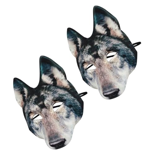 VALICLUD 2 Stück Realistische Wolf Maske Halloween Tiergesicht Cosplay Maske Leichtem Eva Material für Erwachsene und Jugendliche Komfortabel Wiederverwendbar für Karneval und Partys von VALICLUD