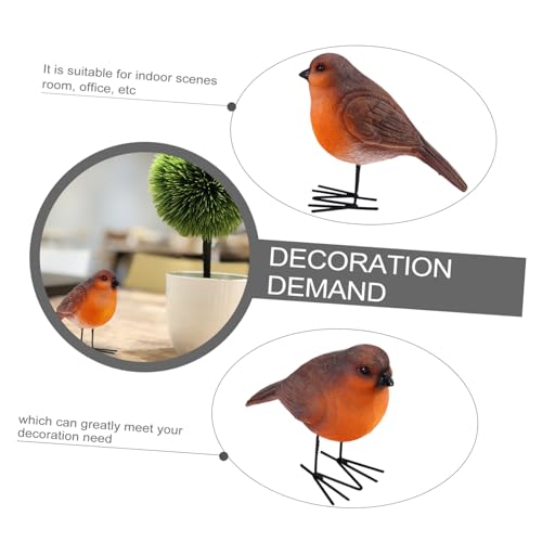 VALICLUD 2 Stück Resin Rotkehlchen Deko Figur Realistisch Geformte Vogel Ornamente für Innen Detailreiche Tier Nachbildung Süße Tischdeko für Wohnzimmer und Büro Zufällige Zufällige Farbe von VALICLUD