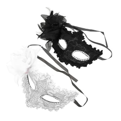 VALICLUD 2 Stück Rosenprinzessin Kostüme Halloween Masken Party Maskerade Halloween Party Maskerade Masken Katzenmasken Requisiten Frauen Cosplay Maskerade Halbmasken Kunststoff von VALICLUD