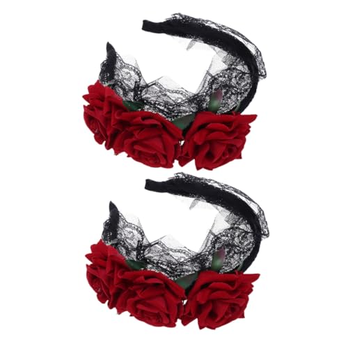 VALICLUD 2 Stück Rotes Rosen-haarband Spitze Komfortabler Vielseitiger Blumenkopfschmuck für Halloween Themenpartys und Fotografie Stilvolles Accessoire für Damen und Mädchen VALICLUD 2 Stück Rotes Rosen-haarband Spitze Komfortabler Vielseitiger Blumenkopfschmuck für Halloween Themenpartys und Fotografie Stilvolles Accessoire für Damen und Mädchen von VALICLUD