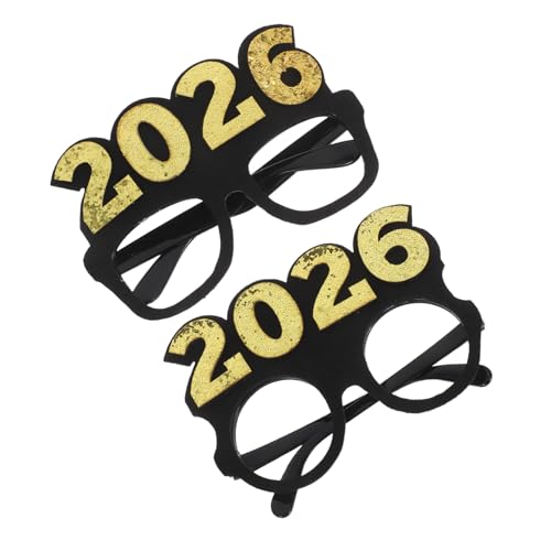 VALICLUD 2 Stück Silvesterparty Brillen Schwarz-gold Glitzer Partybrillen Fotorequisiten für Neujahrsfeier Kostüm Zubehör Retro-design für Erwachsene und Jugendliche VALICLUD 2 Stück Silvesterparty Brillen Schwarz-gold Glitzer Partybrillen Fotorequisiten für Neujahrsfeier Kostüm Zubehör Retro-design für Erwachsene und Jugendliche von VALICLUD