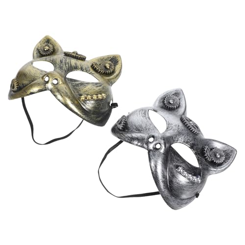 VALICLUD 2 Stück Steampunk-katzenmaske: Halloween-halbgesichtsmaske Für Katzen Und Tiere, Fuchs, Für Halloween, Weihnachten, Ostern, Neuheit, Kostümparty-zubehör, Verschiedene Farben VALICLUD 2 Stück Steampunk-katzenmaske: Halloween-halbgesichtsmaske Für Katzen Und Tiere, Fuchs, Für Halloween, Weihnachten, Ostern, Neuheit, Kostümparty-zubehör, Verschiedene Farben von VALICLUD