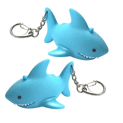 VALICLUD 2 Stück Taschenlampe Schlüsselanhänger Hai Form Leuchtend Sound Praktische Schlüsselhalter für Tasche und Auto Kompakter Anhänger für Partygeschenk Sky Blau VALICLUD 2 Stück Taschenlampe Schlüsselanhänger Hai Form Leuchtend Sound Praktische Schlüsselhalter für Tasche und Auto Kompakter Anhänger für Partygeschenk Sky Blau von VALICLUD