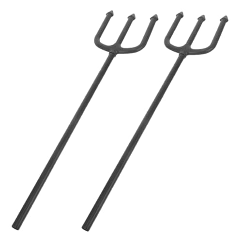 VALICLUD 2 Stück Teiliges Devil Fork Halloween Requisiten Abnehmbarer Griff Leichtes Cosplay Teufelsdreizack Bruchfestes Kunststoff Pitch Fork für Party und Bühnenauftritte von VALICLUD