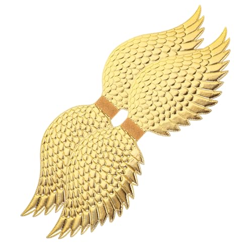 VALICLUD 2 Stück Teiliges Goldenes Engelsflügel für Leichtes Cosplay Accessoire Bühnenrequisite für Halloween Party Festliche Aufführungen und Rollenspiele von VALICLUD