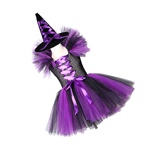 VALICLUD 2 Stück Teiliges Halloween Kostüm für Schwarzes Tutu mit Hexenhut für Karneval Geburtstagsfeiern Dress Up Events Langlebigem Material für Auftritte Tägliches von VALICLUD