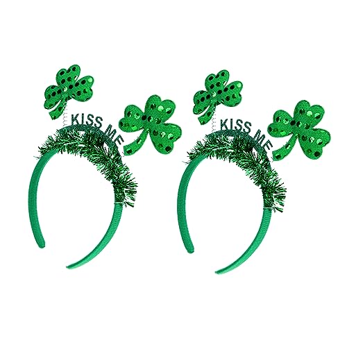VALICLUD 2 Stück Teiliges Kleeblatt Stirnband für Patrick's Day Leichte Party Haaraccessoires mit Lebendigem Design Komfortabel Langlebig Passend für Karneval Weihnachten und von VALICLUD