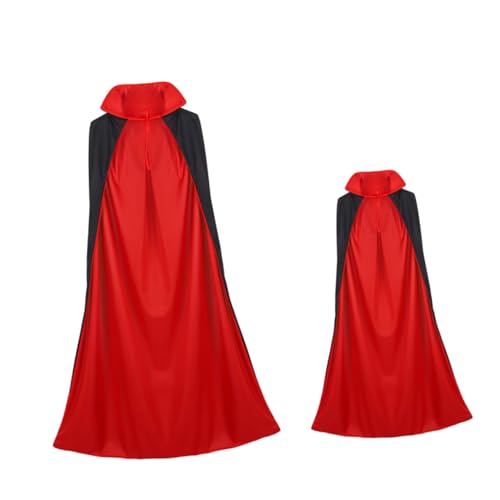 VALICLUD 2 Stück Vampirumhang Doppelter Schwarzer und Roter Halloween Cape für Erwachsene und Leicht Verschleißfest Stilvoller Umhang für Kostüm Partyzubehör von VALICLUD