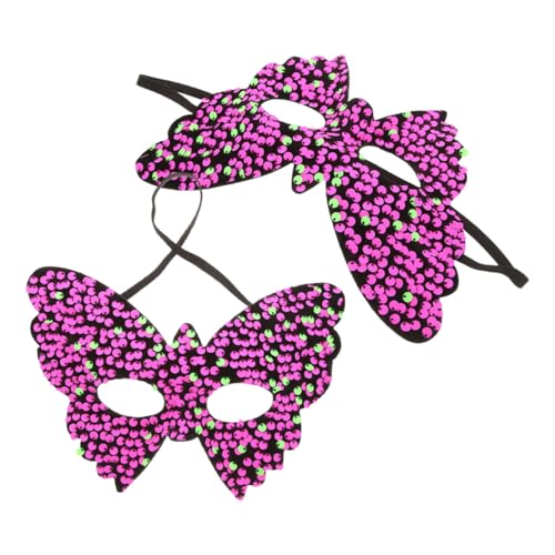 VALICLUD 2 Stück Venezianische Masquerade Maske mit Pailletten und Elastischem Band Halbe Gesichtsbedeckung Bequeme für Kostümpartys Karneval Halloween und Festliche Anlässe von VALICLUD