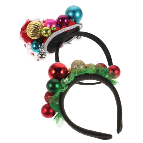 VALICLUD 2 Stück Weihnachtlicher Haarreif Glocken Stirnband Party Haarschmuck Bunte Farben Festlicher Kopfschmuck für Erwachsene Weihnachts und Neujahrsfeier von VALICLUD