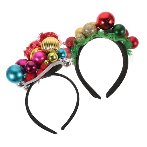VALICLUD 2 Stück Weihnachts Haarreifen mit Glocken Festliche Haarreifen für Erwachsene und Robuste Stirnbänder Süßer Weihnachtskopfschmuck für Party und Neujahr von VALICLUD