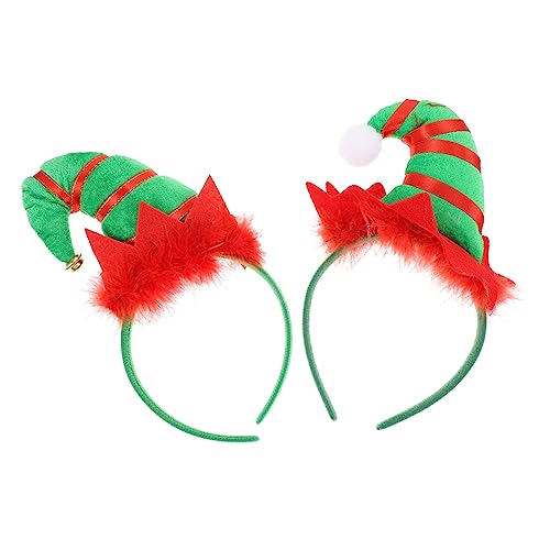 VALICLUD 2 Stück Weihnachts Stirnbänder mit Glocken und Federn Lustige Elfenmütze Haarschmuck für Kostümparty und Feste für Weihnachten und Festliche Anlässe VALICLUD 2 Stück Weihnachts Stirnbänder mit Glocken und Federn Lustige Elfenmütze Haarschmuck für Kostümparty und Feste für Weihnachten und Festliche Anlässe von VALICLUD