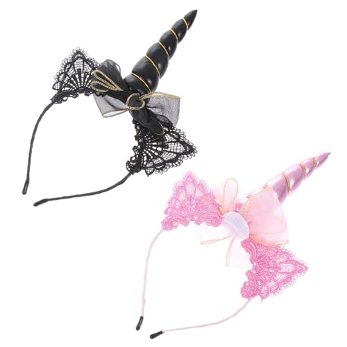 VALICLUD 2 Stück einhorn stirnband Haarzubehör für Styling Haarreferenz Party-Stirnbänder haarschmuck Partystirnband Party-Kopfschmuck Haarreiber Geburtstagsfeier -Zubehör Kostümhaarreifer von VALICLUD