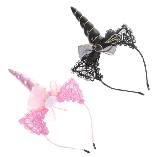 VALICLUD 2 Stück einhorn stirnband für Mädchenstirnband Hallo Haarreferenz Styling haarschmuck Geburtstagsfeier -Zubehör Party-Kopfschmuck Party-Kopfbedeckung Einhornhaarband Haarreifen von VALICLUD