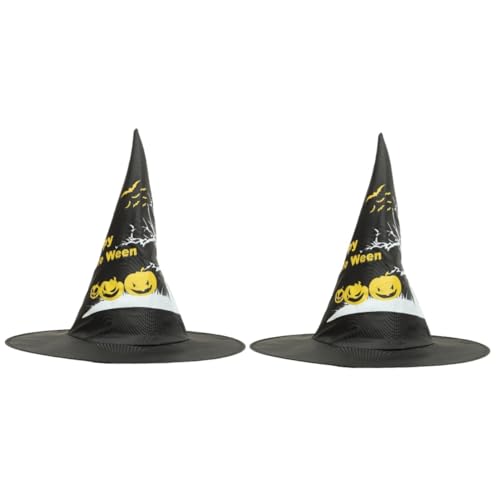VALICLUD 2 Stück fluoreszierender Hexenhut Kind Halloween -Party -Dekorationen glühen Hexenhüte Dekoration farbig Farbe Halloween -Zubehör Halloween- im Innenbereich Neuheit Hüte Stoff von VALICLUD