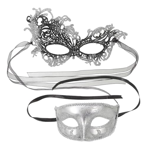 VALICLUD 2 Stücke Vintage Maskerade Maske Venezianische Halbgesicht Augenmaske Karneval Cosplay Prop von VALICLUD