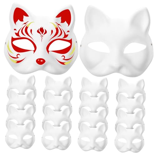 VALICLUD 20 Stück Teiliges DIY Katzenmasken aus Sicherem Papier Bemalbare Bastelmasken für Halloween Karneval Maskerade Handbemalte Kostüm Requisiten für Erwachsene VALICLUD 20 Stück Teiliges DIY Katzenmasken aus Sicherem Papier Bemalbare Bastelmasken für Halloween Karneval Maskerade Handbemalte Kostüm Requisiten für Erwachsene von VALICLUD