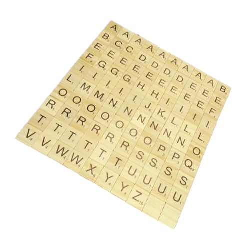 VALICLUD 200 Stück Holzpuzzle Teiliges mit Großbuchstaben Zahlen Sichere Frühpädagogische Lernspielzeuge aus Glattem Holz für Vorschulkinder für Spielerisches Alphabet und Zahlenlernen von VALICLUD