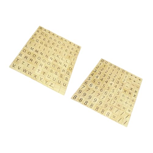 VALICLUD 200 Stück Holzpuzzle Teiliges mit Großbuchstaben und Zahlen Glatte Holzspielsteine Sicheres Lernspielzeug für Frühe Bildung und Buchstaben Sowie Zahlenlernen für Kleinkinder von VALICLUD