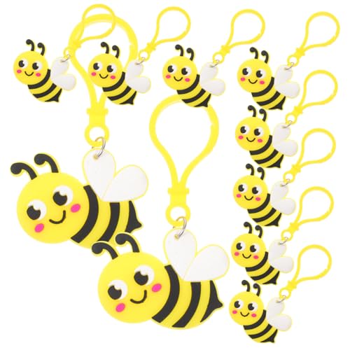 VALICLUD 24 Stück Teiliges Niedliche Kleine Bienen Schlüsselanhänger mit Karabiner Robuste Schlüsselringe und Rucksackanhänger Dekorative Bienen Motiv Geschenke für Party Tasche und von VALICLUD